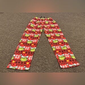 Dr Seuss The Grinch Christmas Red Plaid Pajama Pants Bottoms Kids Boys M
